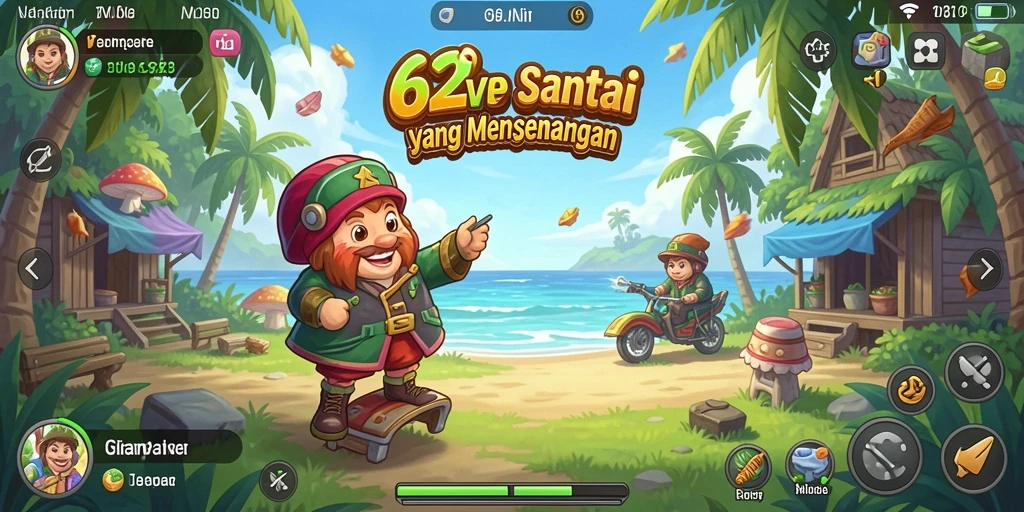 Tampilan gameplay seru dan warna-warni di 62VIP.