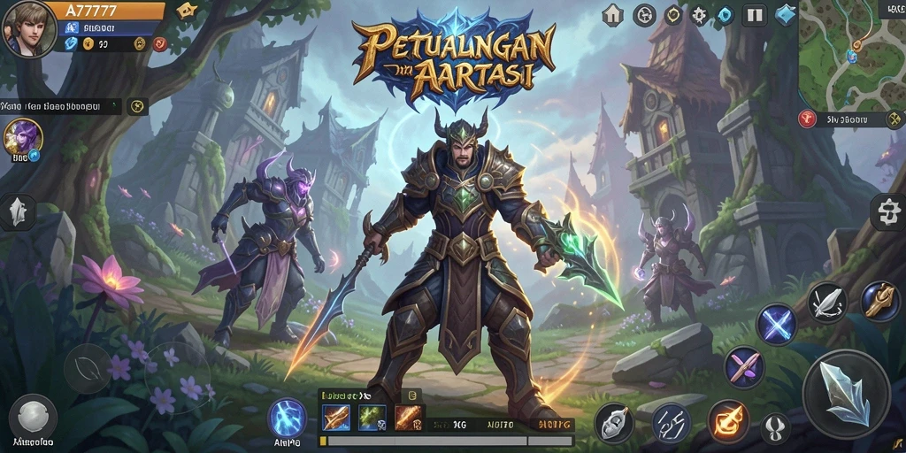 Tampilan menarik dari gameplay ARPG yang mendebarkan di A7777.