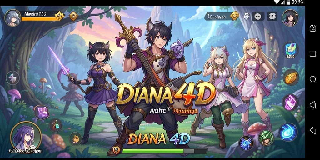 Tampilan gameplay DIANA4D yang penuh aksi dan karakter menarik.
