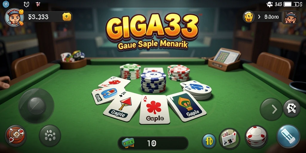 Screenshot gameplay GIGA33 yang menampilkan momen seru bermain Gaple.