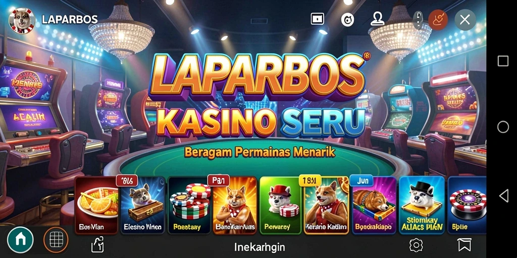 Tampilan utama LAPARBOS dengan gameplay Kasino yang menarik.
