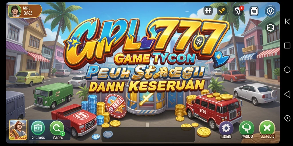 Tangkapan layar utama gameplay MPL777 yang menunjukkan elemen Tycoon.