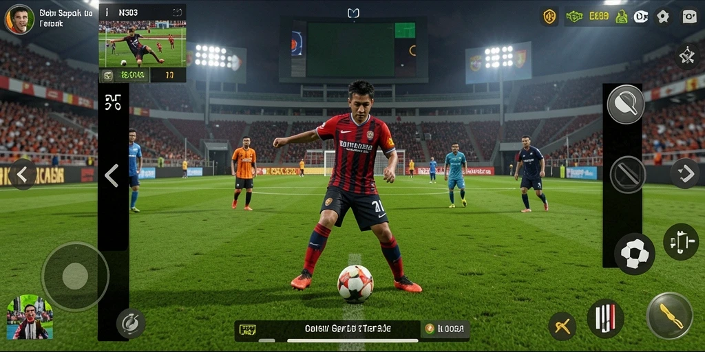 Gameplay seru dengan grafik sepak bola yang menawan.