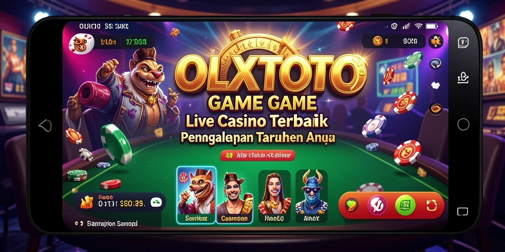Screenshot gameplay OLXTOTO yang menampilkan dealer langsung di meja permainan.