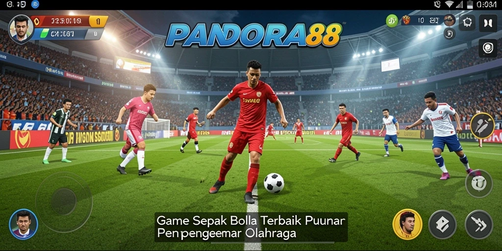 Tampilan gameplay seru dalam PANDORA88 yang menggambarkan pertandingan sepak bola.