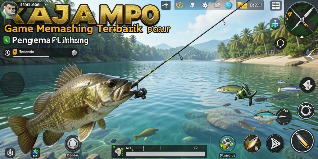 Screenshot gameplay RAJAMPO menampilkan suasana memancing yang menakjubkan.