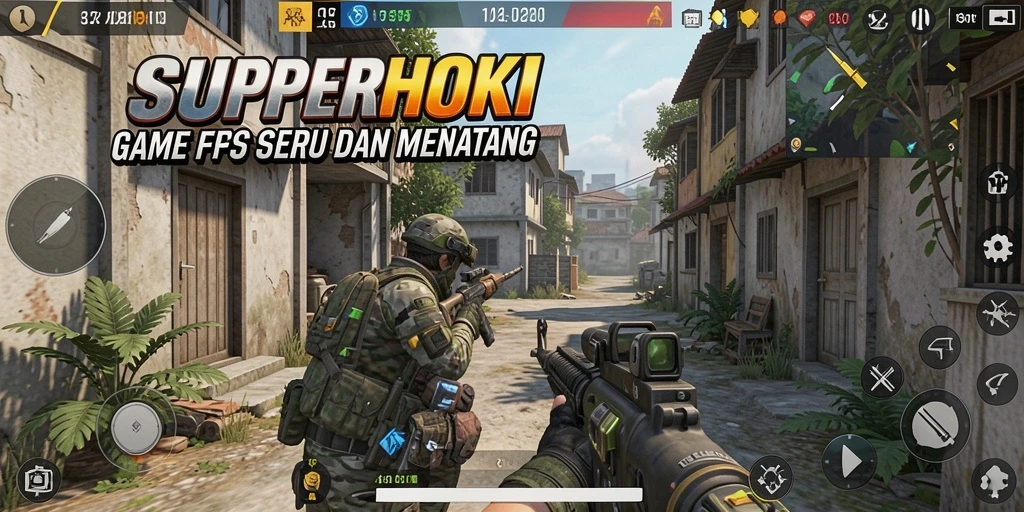 Tampilan gameplay <strong>SUPERHOKI</strong> yang penuh aksi dan menegangkan.
